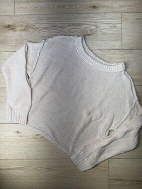 american eagle cream cotton sweater